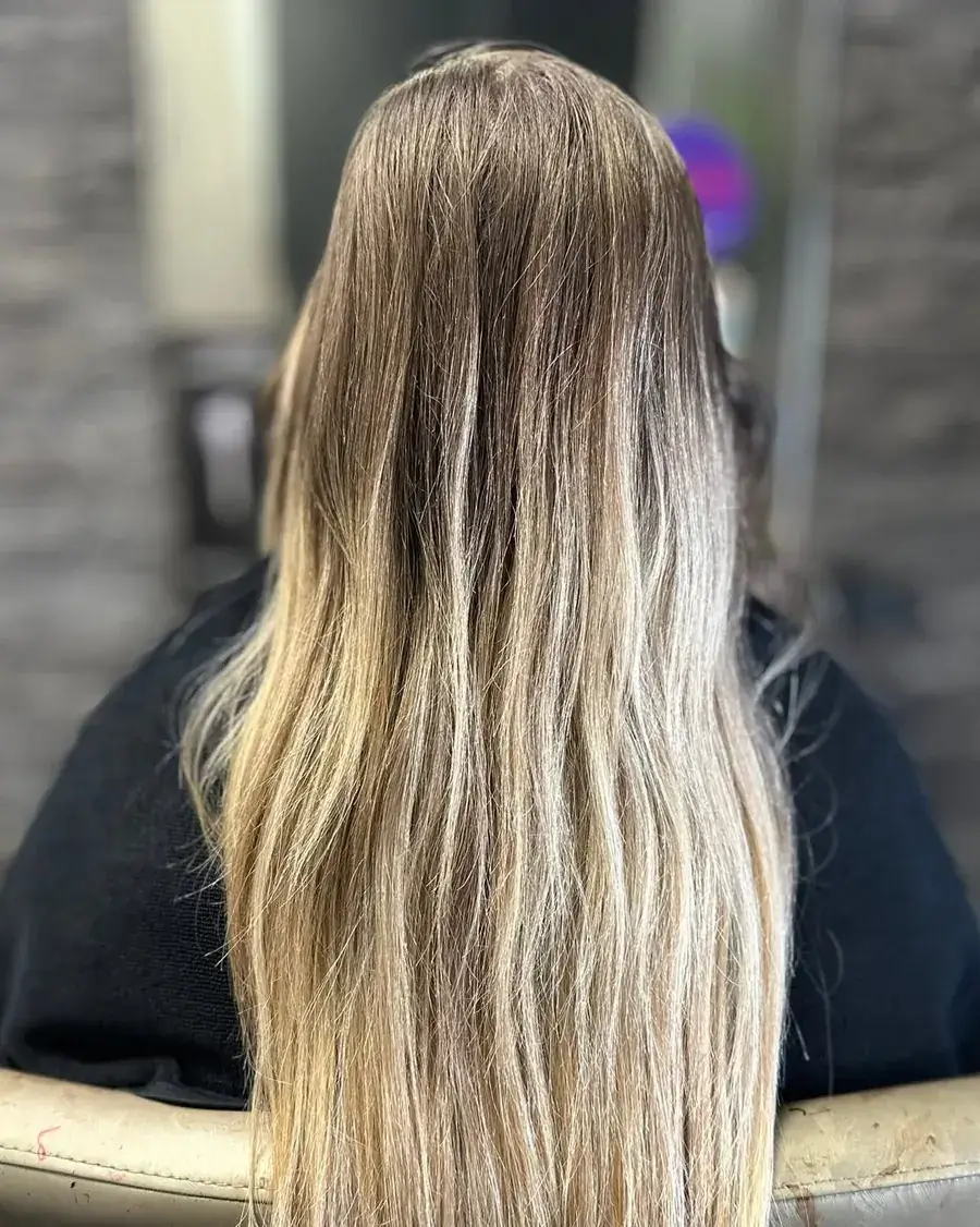Balayage fondu sur cheveux très longs — salon de coiffure à Calais